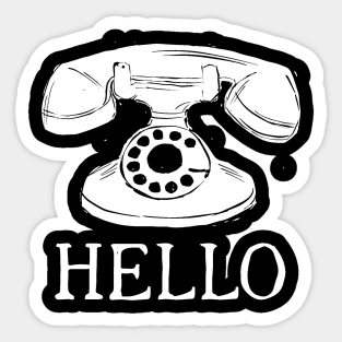 Hello Old School (white ink version) Sticker